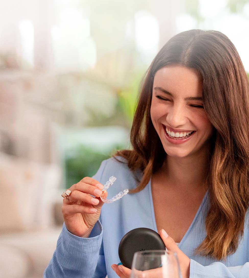 Transparent Invisalign aligners